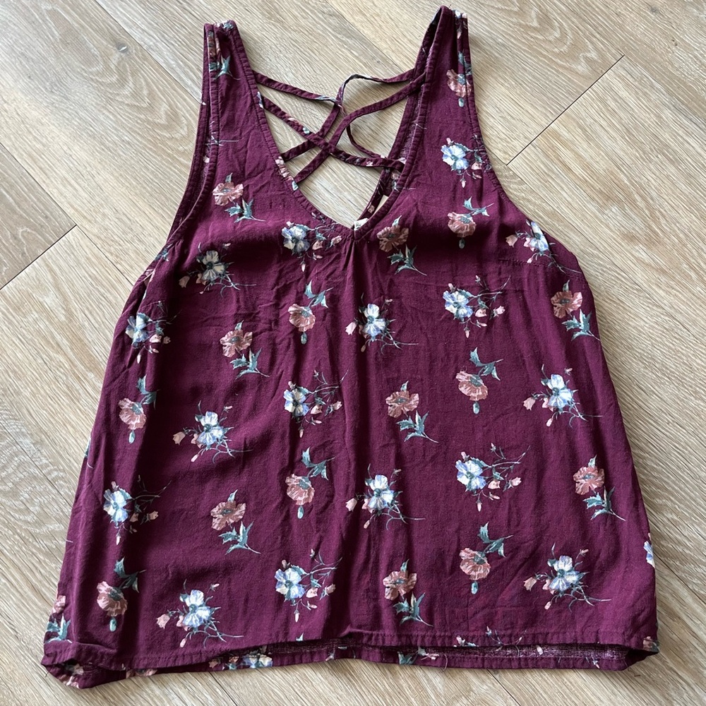 Floral Burgundy Top